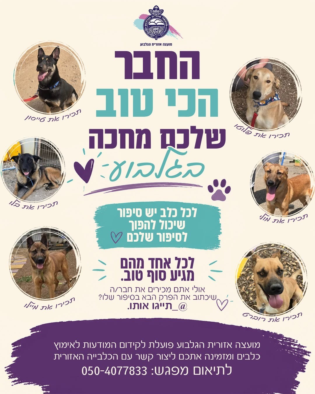 החבר הכי טוב שלכם מחכה בגלבוע 